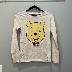 Long Sleeved Winnie the Pooh Tee Shirt with Bow Sz S